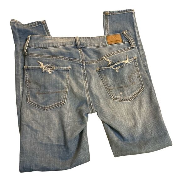 American Eagle | High Rise Tomgirl Distressed Skinny Jeans | 00 - Picture 5 of 5